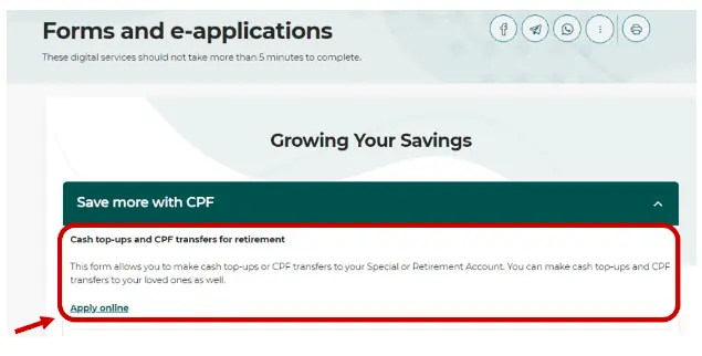 how to top up CPF SA step 3