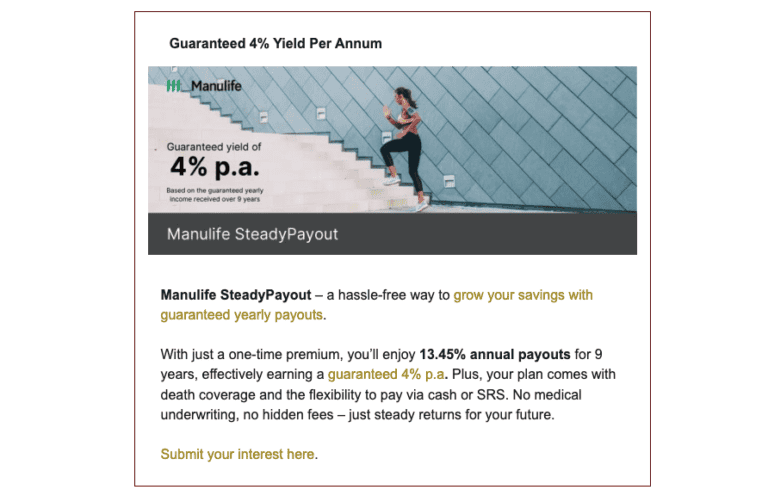 Manulife SteadyPayout Ad